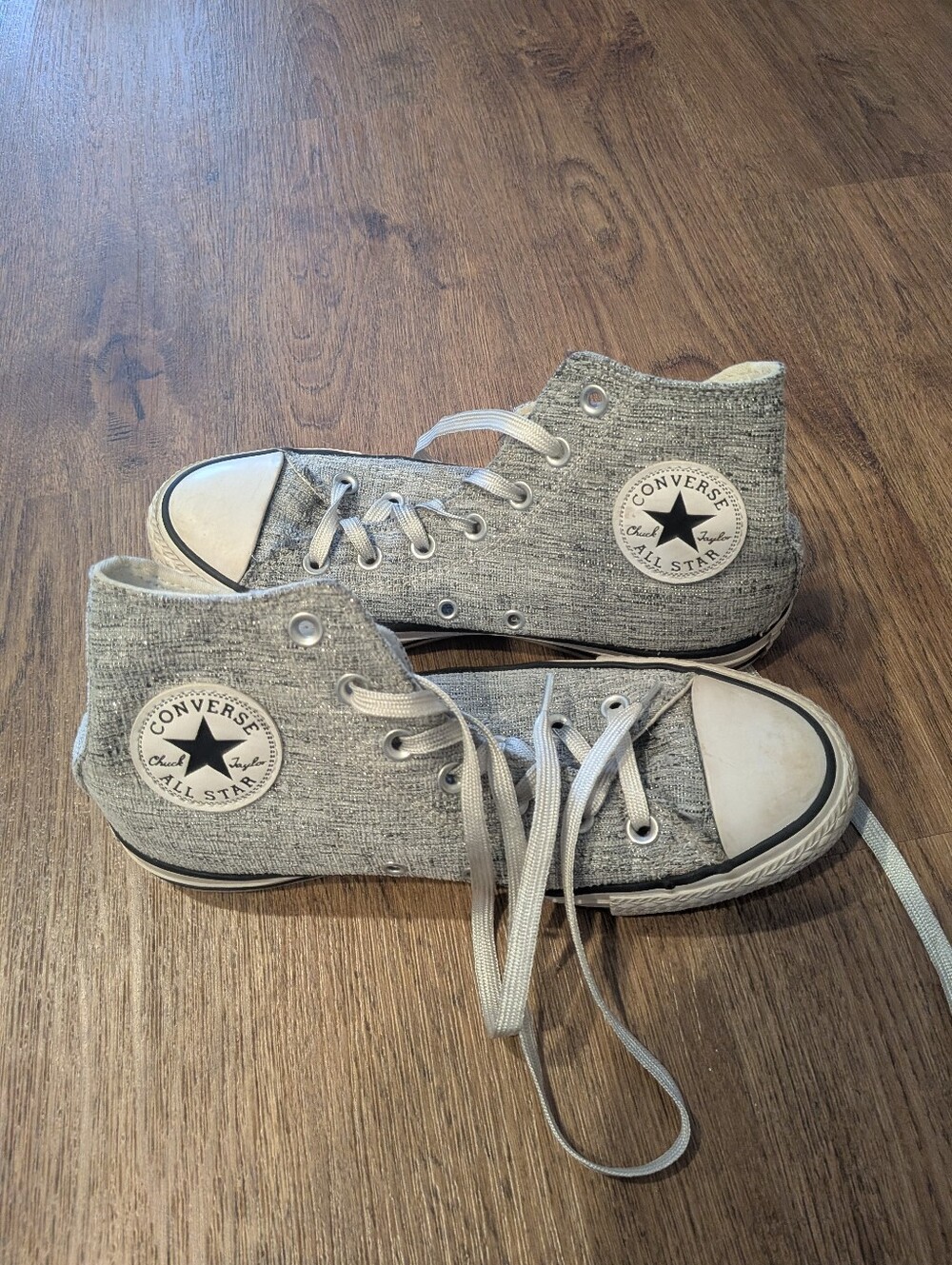 Converse High Top Sneakers - Grey Canvas with White Trim